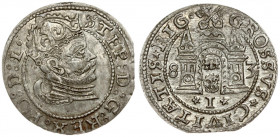 Latvia 1 Grosz 1583 Riga. Stephen Bathory(1576–1586). Averse: Crowned bust facing right surrounded by legend. Lettering: STEPH : D : G : REX · PO : D ...