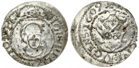 Latvia 1 Solidus 1609 Riga Sigismund III Waza (1587-1632). Averse: Large S monogram divides date. Averse Legend: SIG III D G REX PO D LI - SOLIDVS CIV...