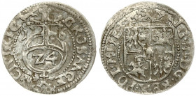 Latvia 1/24 Thaler 1616 Riga. Sigismund III Vasa (1587-1632). Averse: Crowned shield. Reverse: 24 within orb dividing date. Silver. Gorecki R.16.1 (R3...