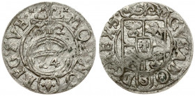 Poland Elbing 1/24 Thaler 1632. Gustavus Adolphus (611-1632). Averse: Crowned arms in inner circle. Reverse: Orb with value within divides date in inn...