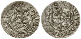 Poland Elbing 1/24 Thaler 1633. Gustavus Adolphus (611-1632). Averse: Crowned arms in inner circle. Reverse: Orb with value within divides date in inn...