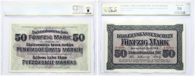 Lithuania Germany 50 Mark 1918 Kaunas Banknote. State Loan Bank East - Kowno (Kaunas). Pick# R132 Ros. 469 1918 50 Mark Occupation of Lithuania WWI Se...