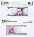 Lithuania 5 Litai 1993 Banknote. Bank of Lithuania Pick#55a 1993 5 Litai - Printer: TDLR S/N GAA0000136 - Wmk: Arms 'Vytis'. PMG 65 Gem Uncirculated