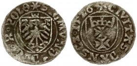 Poland 1 Solidus 1526 Gdansk. Sigismund I the Old(1506–1548). Averse: Eagle. Reverse: Crown above symbols of free City of Danzig. Silver. Tyszkiewicz ...