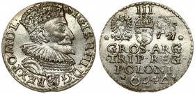 Poland 3 Groszy 1594 Malbork. Sigismund III Vasa (1587-1632). Averse: Crowned bust right. Reverse: Value and armorial above legend; date and mintmaste...