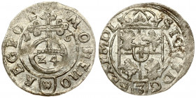 Poland 1/24 Thaler 1616 Bydgoszcz. Sigismund III Vasa (1587-1632). Averse: Crowned shield. Reverse: 24 within orb dividing date. Silver. Nechitailo-Za...