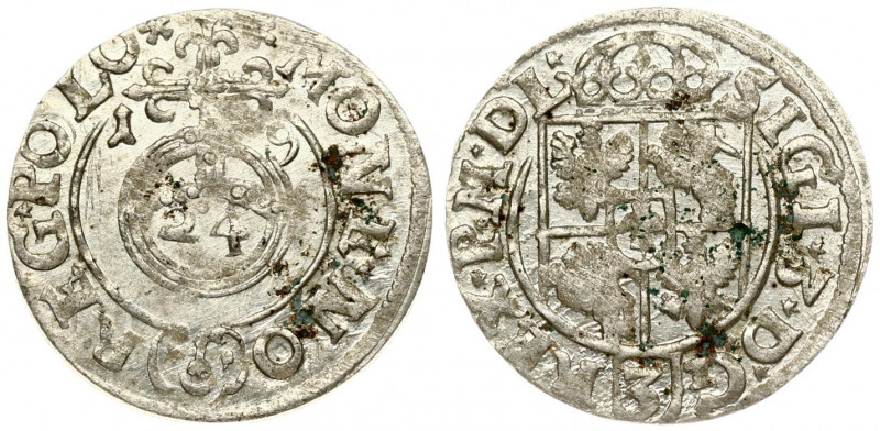 Poland 1/24 Thaler 1619 Bydgoszcz. Sigismund III Vasa (1587-1632). Averse: Crown...