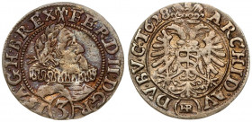 Poland SILESIA 3 Kreuzer 1628 HR Ferdinand II(1619-1637). Averse: Laureate bust right in inner circle. Reverse: Crowned imperial eagle in inner circle...