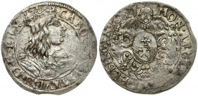Poland ELBING 18 Groszy 1657 NH Swedish Occupation. Charles X Gustav(1654-1660). Avese: Bust and title of King Charles Gustav of Sweden. In the rim; t...