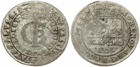 Poland 1 Gulden (Tymf) 1663 AT. John II Casimir Vasa (1649–1668). Averse: Crowned monogram. Reverse: Crowned shield; XXX GRO on shield. (two S in SALV...