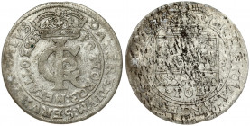 Poland 1 Gulden (Tymf) 1663 AT. John II Casimir Vasa (1649–1668). Averse: Crowned monogram. Reverse: Crowned shield; XXX GRO on shield.(there are two ...