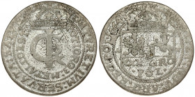 Poland 1 Gulden (Tymf) 1664 AT Bydgoszcz. John II Casimir Vasa (1649–1668). Averse: Crowned monogram. Reverse: Crowned shield; XXX GRO on shield. Silv...