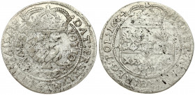 Poland 1 Gulden (Tymf) 1664 AT. John II Casimir Vasa (1649–1668). Averse: Crowned monogram. Reverse: Crowned shield; XXX GRO on shield. (place METALLO...