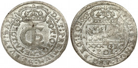 Poland 1 Gulden (Tymf) 1665 AT Bydgoszcz. John II Casimir Vasa (1649–1668). Averse: Crowned monogram. Reverse: Crowned shield; XXX GRO on shield. (Rar...