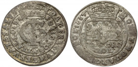 Poland 1 Gulden (Tymf) 1665 AT. John II Casimir Vasa (1649–1668). Averse: Crowned monogram. Reverse: Crowned shield; XXX GRO on shield. Silver. KM 120...