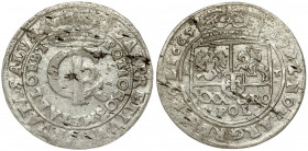 Poland 1 Gulden (Tymf) 1665 AT. John II Casimir Vasa (1649–1668). Averse: Crowned monogram. Reverse: Crowned shield; XXX GRO on shield. (Reverse: MONE...