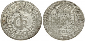Poland 1 Gulden (Tymf) 1666 AT Bydgoszcz. John II Casimir Vasa (1649–1668). Averse: Crowned monogram. Reverse: Crowned shield; XXX GRO on shield. (MON...
