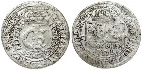 Poland 1 Gulden (Tymf) 1666 AT Bydgoszcz. John II Casimir Vasa (1649–1668). Averse: Crowned monogram. Reverse: Crowned shield; XXX GRO on shield. (ES ...