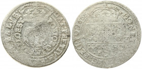 Poland 1 Gulden (Tymf) 1666 AT. John II Casimir Vasa (1649–1668). Averse: Crowned monogram. Reverse: Crowned shield; XXX GRO on shield. (Rare legend o...