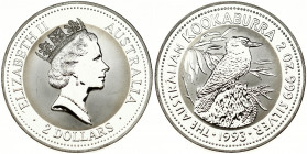 Australia 2 Dollars 1993 Elizabeth II(1952-). Averse: Crowned head right within inner circle; denomination below. Reverse: Australian Kookaburra on st...