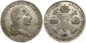 Austrian Netherlands 1 Thaler 1793 M. Franz I (1792-1835). Averse: Laureate bust right; mintmark below. Lettering: FRANCIS II D G R I S A GER HIE HVN ...