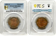 Austria 1 Kreuzer 1816A Franz II (I)(1792-1835). Averse: Crowned shield. Reverse: Value in German. Copper. KM 2113. PCGS MS64RB