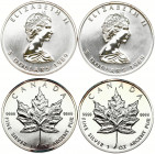 Canada 5 Dollars 1989 Elizabeth II(1952-). Averse: Young bust right; denomination and date below. Reverse: Maple leaf flanked by 9999. Silver. KM 163....