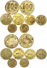 USA Military Token 5-100 (1950). Fort Polk NCO Open Mess (US Army) 50s-60s. Brass. Weight approx: 48.44 g. Diameter: 22-35 mm. Lot of 8 Token