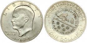 USA 1 Dollar 1971 S 'Eisenhower Dollar'. Averse Dwight D. Eisenhower facing left with the date below. Reverse: Apollo 11 Mission Insignia (an eagle ho...