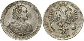 Russia 1 Rouble 1721 K Moscow. Peter I (1699-1725). Averse: Laureate bust right. Reverse: Crown above crowned double-headed eagle. 'Portrait with shou...