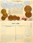 Russia Post Card (1903). Post-card with national flag; to give information about international coinage. 1 Rouble = 100 Kopecks. Printed in Bavaria. Pa...