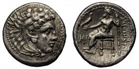Kings of Macedon. Miletos. Alexander III "the Great" 336-323 BC. Drachm ( Silver. 4.11 g. 18 mm)
Head of Herakles to right, wearing lion skin headdres...