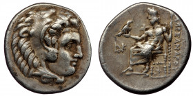 KINGS of MACEDON. Philip III Arrhidaios. 323-317 BC. AR Drachm ( Silver 4.22 g, 18 mm).
In the name and types of Alexander III. Lampsakos mint. 
Struc...