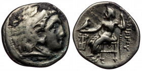 Kingdom of Macedon, Philip III Arrhidaios Kolophon, circa 323-319 BC AR Drachm. ( Silver. 4.09 g. 19 mm)
In the types of Alexander III.
Head of Herakl...