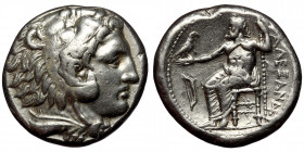 Kingdom of Macedon, Alexander III 'the Great' AR Tetradrachm. Salamis, circa 332/1-323 BC. ( Silver 17.19 g. 26 mm)
Head of Herakles to right, wearing...