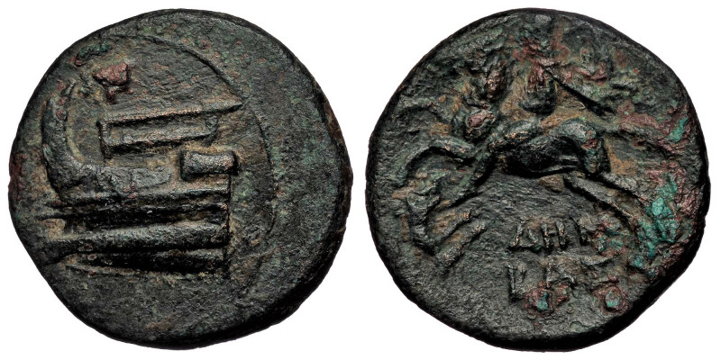 KINGS OF MACEDON. Demetrios I Poliorketes, 306-283 BC. AE (Bronze, 4.24 g. 19 mm...