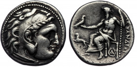 MACEDON. Kingdom of Macedon. Alexander III the Great (336-323 BC) AR Drachm (Silver, 4.19g, 18mm) Magnesia pros Maiandros Mint, Posthumous issue under...