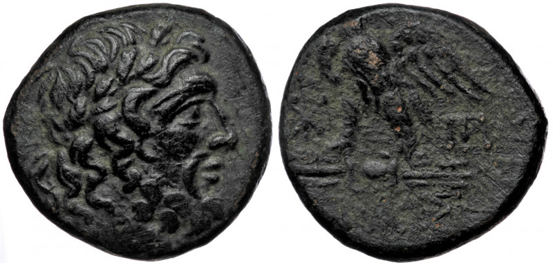 PONTOS, Amisos. Circa 95-90 BC AE ( Bronze. 8.01 g. 20 mm)
Laureate head of Zeus...