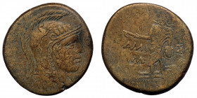 PONTOS. Amisos. Time of Mithradates VI Eupator 120-63 BC. AE ( Bronze. 18.59 g. 27 mm)
Helmeted head of Athena right 
Rev: AMI-[ΣOY], Perseus standing...