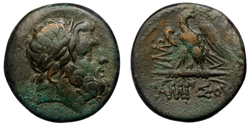 PONTOS, Amisos. Circa 95-90 BC. ( Bronze. 18.81 g. 29 mm).
 Laureate head of Zeu...