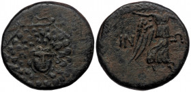 Pontos. Amisos. Time of Mithradates VI Eupator 120-63 BC. AE ( Bronze. 8.27 g. 22 mm)
Aegis with Gorgoneion in centre 
Rev: Nike advancing right, hold...