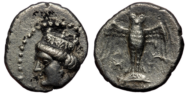 PONTOS. Amisos.circa 420-300 BC. Drachm AR ( Silver ( 5.23 g. 21 mm )
Head of He...