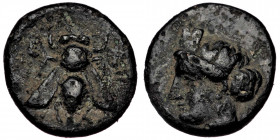 Ionia, Ephesos. Civic issue. ca. 305-288 B.C. AE ( Bronze. 1.39 g. 12 mm )
Head of Artemis left
Rev: Bee. E - Φ
SNG von Aulock 1839