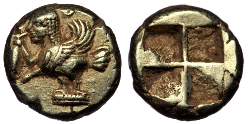 Mysia, Kyzikos EL Hemihekte. Circa 550-500 BC. ( Electrum. 1.36 g. 10 mm )
Upper...