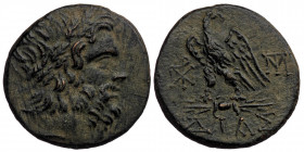 BITHYNIA, Dia, Time of Mithradates VI Eupator (ca 85-65 BC) AE ( Bronze.7.21 g. 21 mm)
Laureate head of Zeus to right
Rev: ΔIAΣ - Eagle standing left ...
