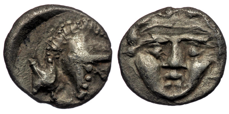 Pisidia, Selge AR Obol. Circa 350-300 BC. ( Silver. 0.95 g. 9 mm)
Facing Gorgone...