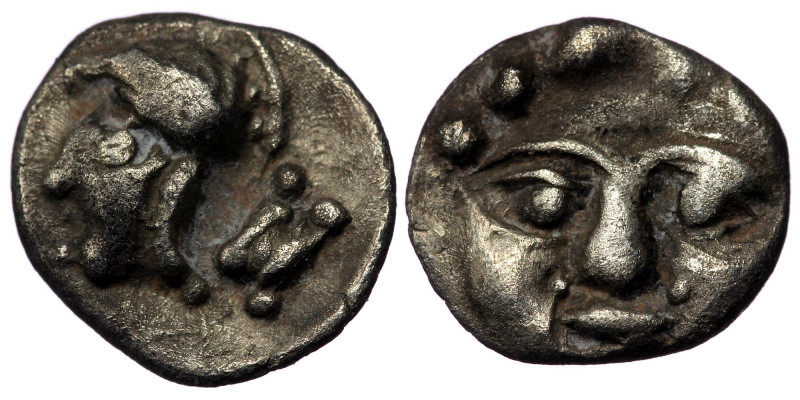 Pisidia, Selge AR Obol. Circa 350-300 BC ( Silver. 0.90 g. 11 mm). 
Facing gorgo...