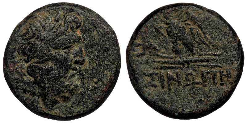 Paphlagonia. Sinope circa 120-80 BC. AE ( Bronze. 7.67 g. 20 mm)
Head of Zeus ri...