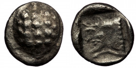 CILICIA, Mallos. Circa 440-390 BC. AR Obol (Silver. 0.69 g. 9 mm). 
Turtle
Rev: Forepart of man-headed bull left within incuse square.
 SNG Levante 18...