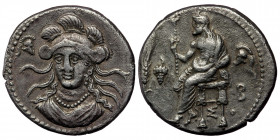 CILICIA, Tarsos Stater. Balakros, satrap of Cilicia under Alexander III. Circa 333-323 BC. AR (10.86 g. 24 mm)
Helmeted and draped bust of Athena faci...